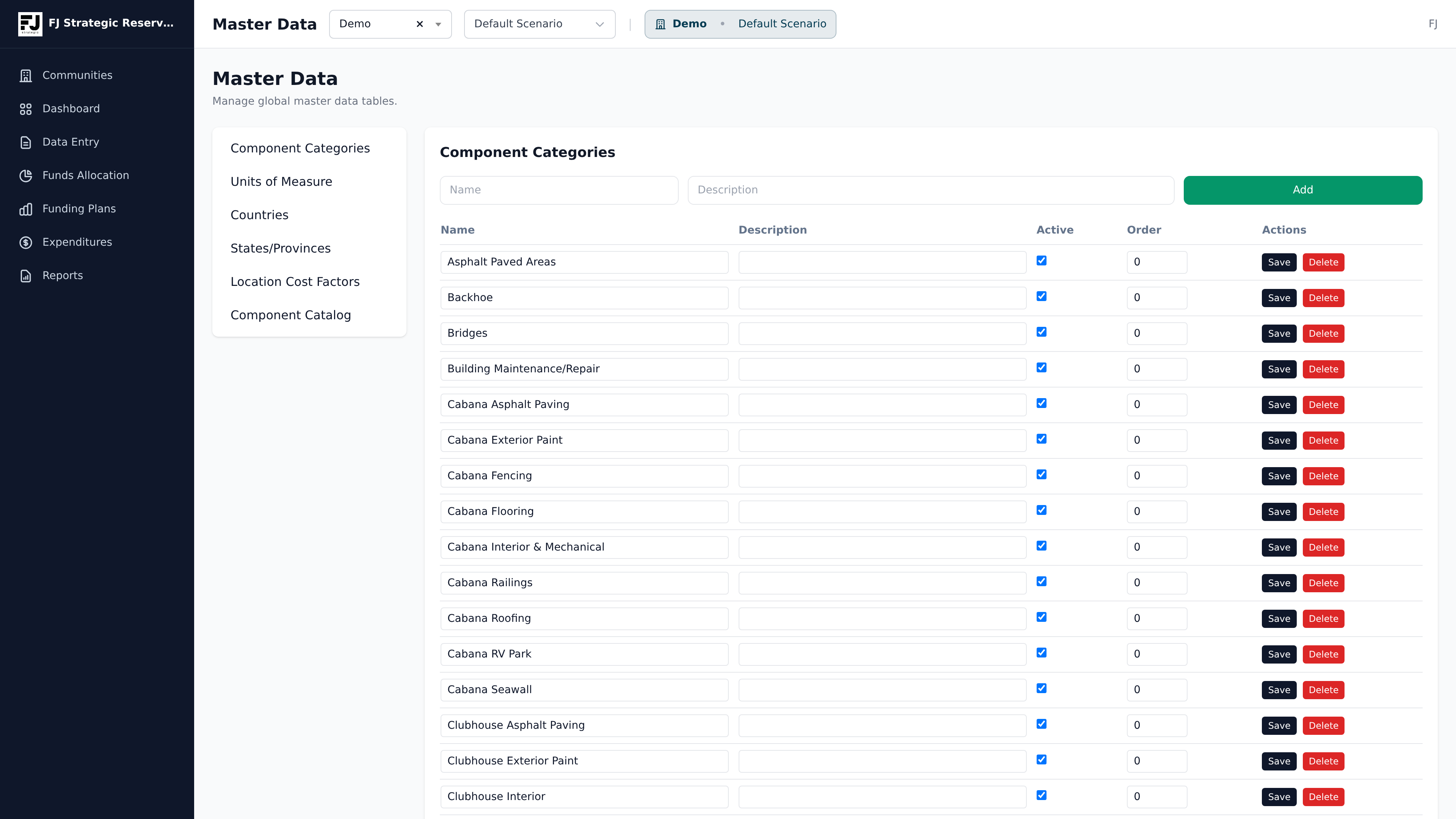 Master Data and References screenshot